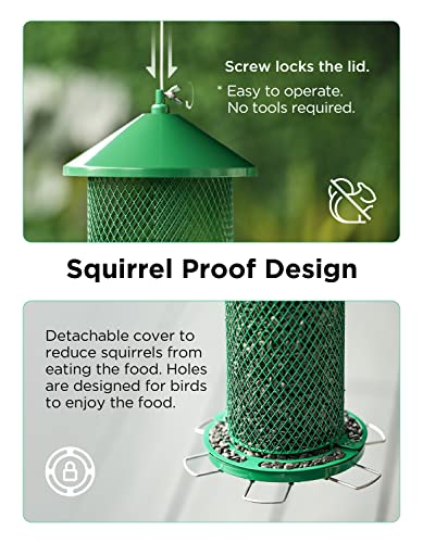 Luckypop Wild Bird Feeders For Outdoors Hanging, Cardinal Bird Feeder, 5 Lbs Large Capacity, Metal Retractable Outside Feeders With 6 Perches #TOP3