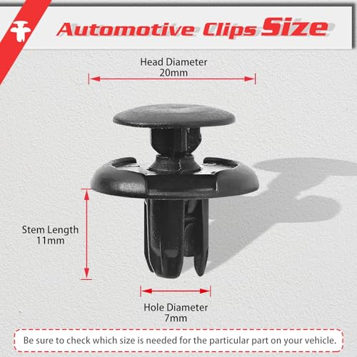 Image of OTUAYAUTO 91512-SX0-003 Front Fender Liner Clip Replacement for Honda Civic Accord Pilot CR-V Odyssey 1995-2019, Acura MDX RDX RLX TL TSX TLX ILX 2001-2015 Radiator Cover Clips 100PCS 90467-08217
