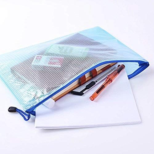 Image of Mesh Zipper Pouch A4 Letter Size Mesh Bags With Zipper, Plastic Envelopes Zip File Document, Storage Organization Puzzles Travel Pockets(2), Multi