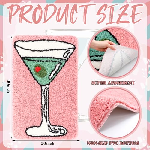 Tapete de baño con diseño Martini de 20x32 pulgadas miniatura 3