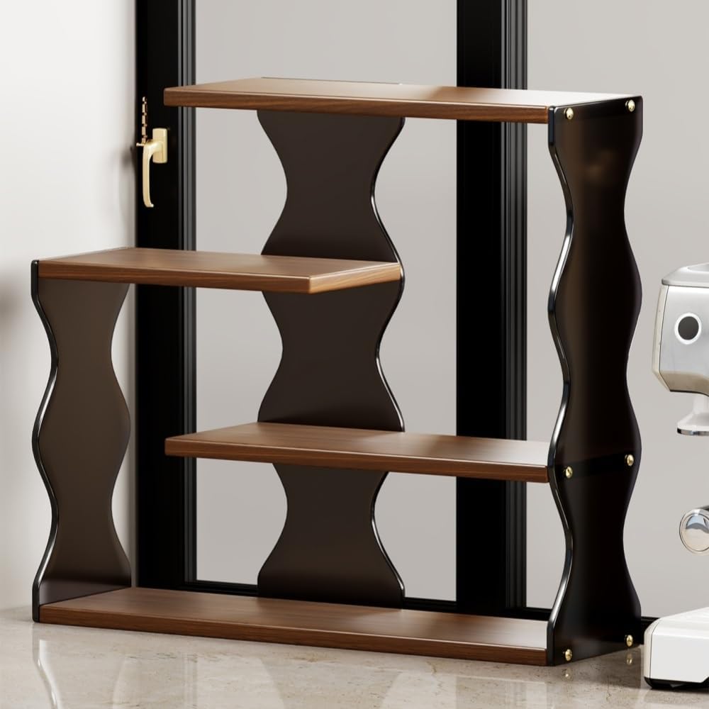 Acrylic Multi-Layer Countertop Organizer, Creative Mug Display Shelf, Cosmetics and Perfume Storage Rack for Bathroom, Living Room, Bedroom(White)