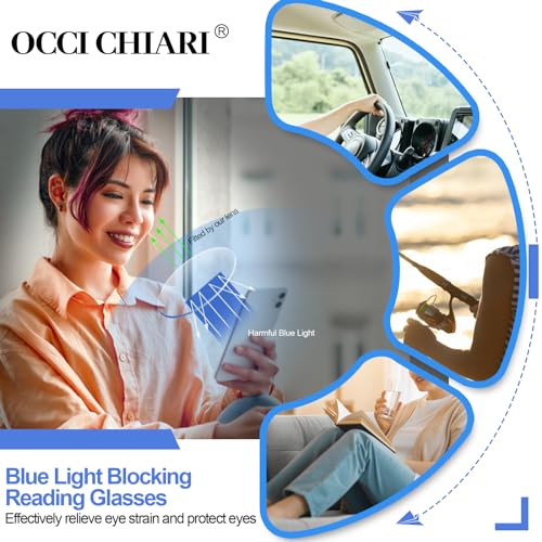 Image of OCCI CHIARI Womens 4.0 Readers Blue Light Blocking Reading Glasses Women Computer Eyeglassses Filter(1.0 1.25 1.5 1.75 2.0 2.25 2.5 2.75 3.0 3.5 4.0 5.0 6.0)