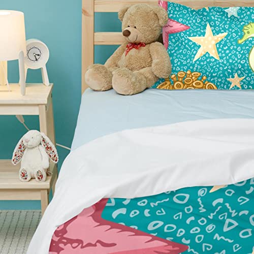 Parure de lit motif monde marin en microfibre douce king size et simple