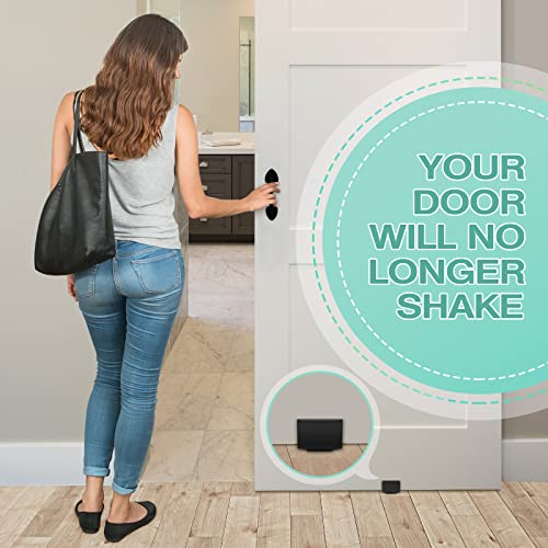 Sliding Barn Door Floor Guides - Adjustable Barn Door Hardware Kits U Brackets Flush Bottom Pocket Door Guide Floor-Mounted Wall-Mounted Black (2 Packs Black) #TOP2