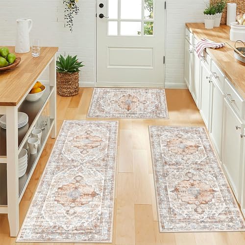 Ileading Kitchen Rugs Sets Of 3 Boho Kitchen Floor Mat Carpets Non Skid Machine Washable Kitchen Runner Area Rugs For Kitchen Floor Hallway Living Room Laundry Entryway thumb #6