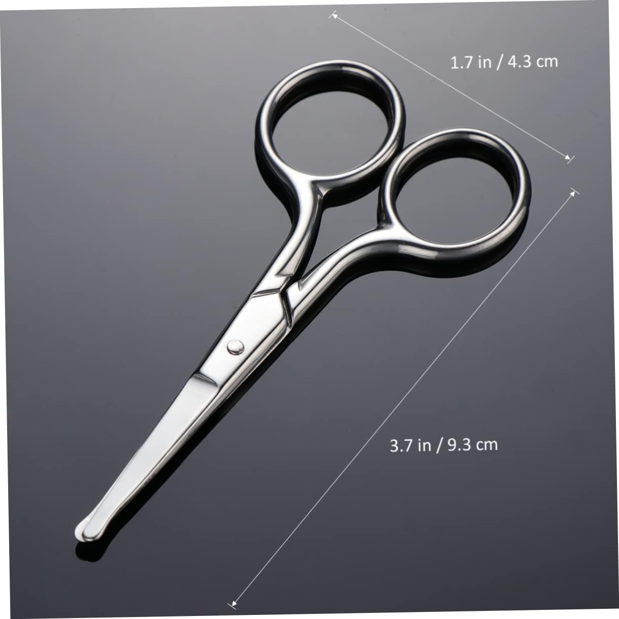 MERRYHAPY Stainless Steel Rounded Tip Eyebrow Scissors for Safe Nose Hair Trimming Precision Facial Hair Grooming Tool with Comfortable Grip for Men and Women