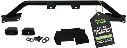 DV8 Offroad Barra Antitoro de Parachoques de Acero de Fábrica para Ford Bronco 2021-2025 | Diseño de Perfil Bajo | 2 Soportes de Luz LED Ajustables