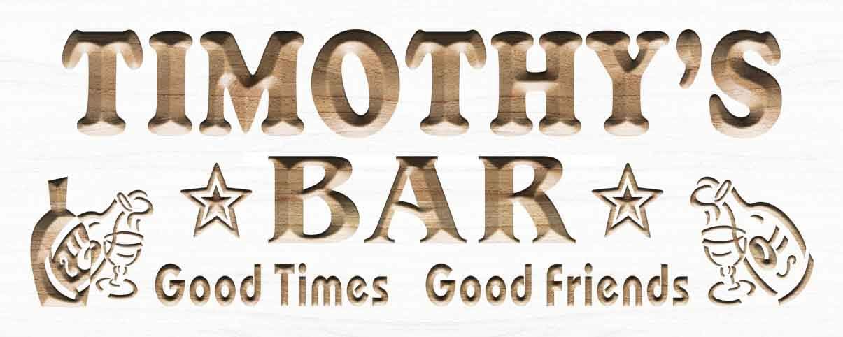 ADVPRO Name Personalized BAR Stars Good Times Good Friends Wood Engraved Wooden Sign 23 x 9.25 st18s62-wpc0236-tm-w