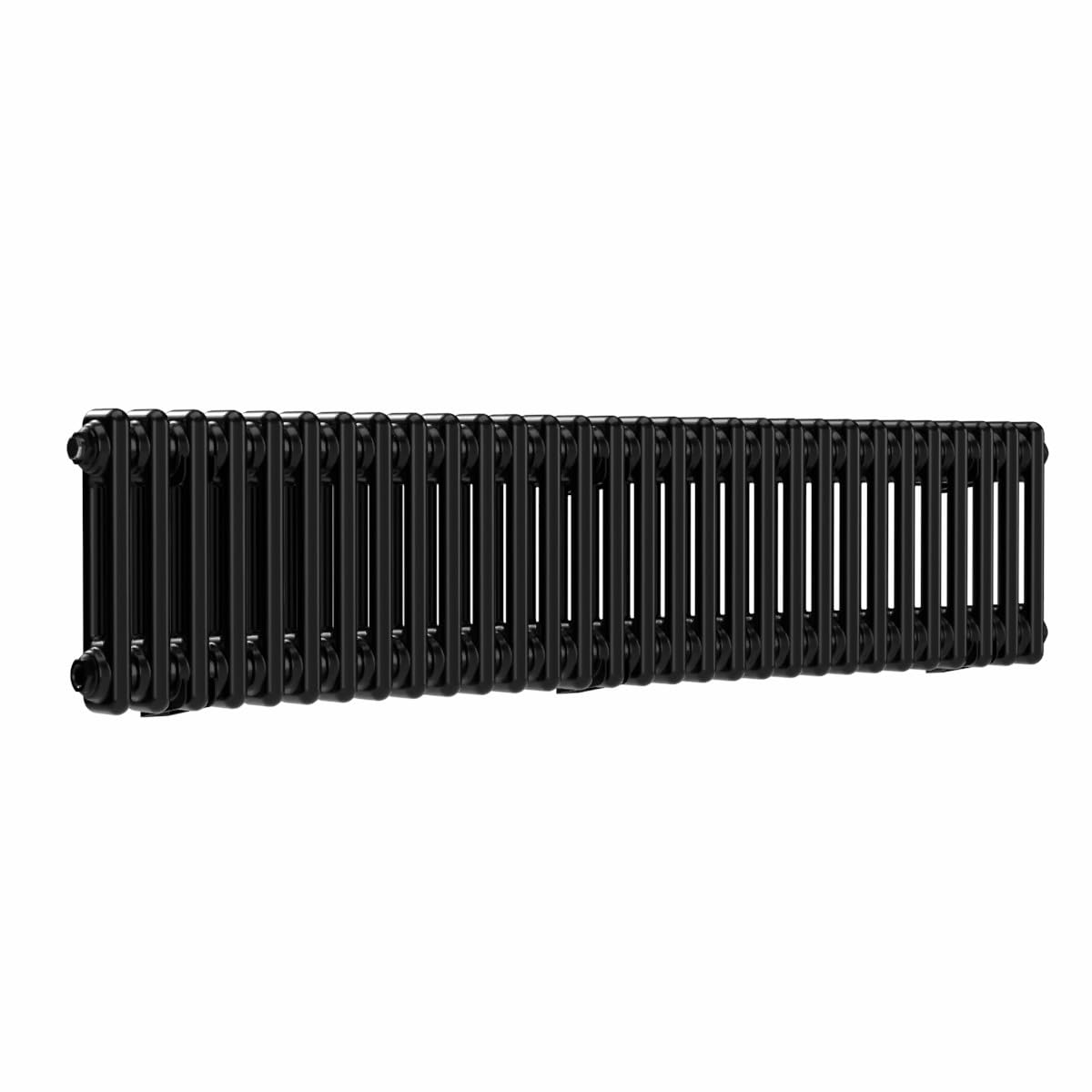 Lux Heat Black Horizontal 2 Column Traditional Radiator 300Mm (H) X 1370Mm (W)