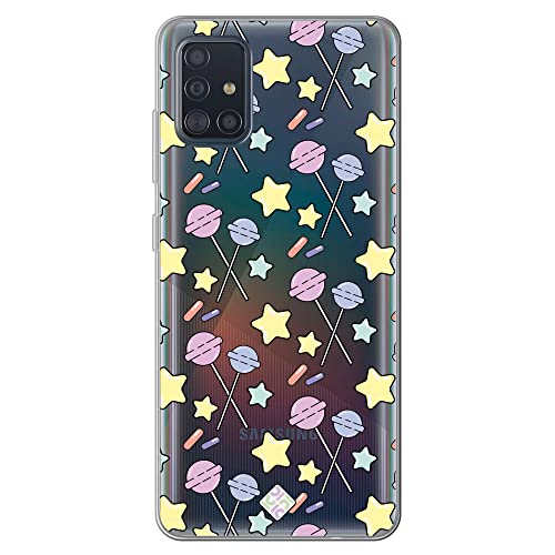 Movilshop Funda para [ Samsung Galaxy A51 ] Dibujo Auténtico [ Chupachups ] de Silicona Flexible Transparente Carcasa Case Cover Gel para Smartphone.
