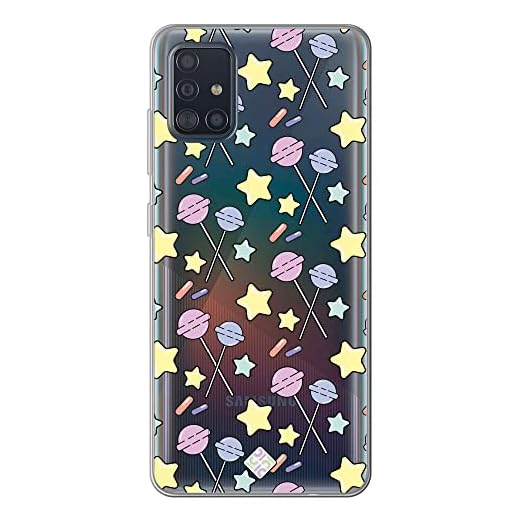 Movilshop Funda para [ Samsung Galaxy A51 ] Dibujo Auténtico [ Chupachups ] de Silicona Flexible Transparente Carcasa Case Cover Gel para Smartphone.