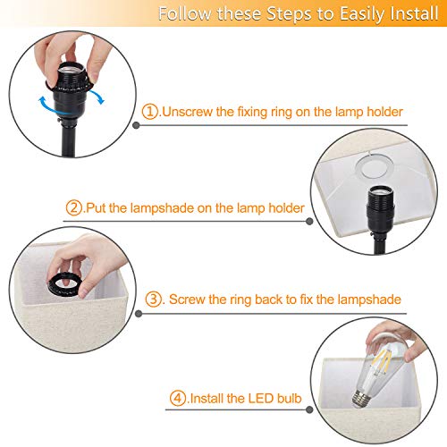3 Way Dimmable Touch Control Table Lamp, Modern Bedside Desk Lamp with 2 Fast USB Charging Ports 2 AC Outlets, Nightstand Lamp for Bedroom Living Room Office, 60W LED Bulb Included, Black Base - Thumbnail 7