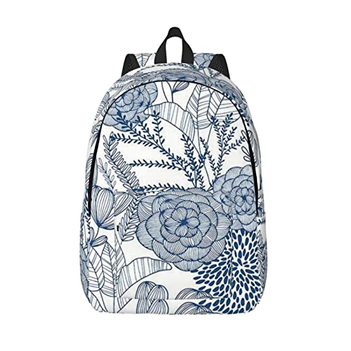 Sac à dos botanique ALLOCS en toile léger sac d\'école et voyage d\'affaires M