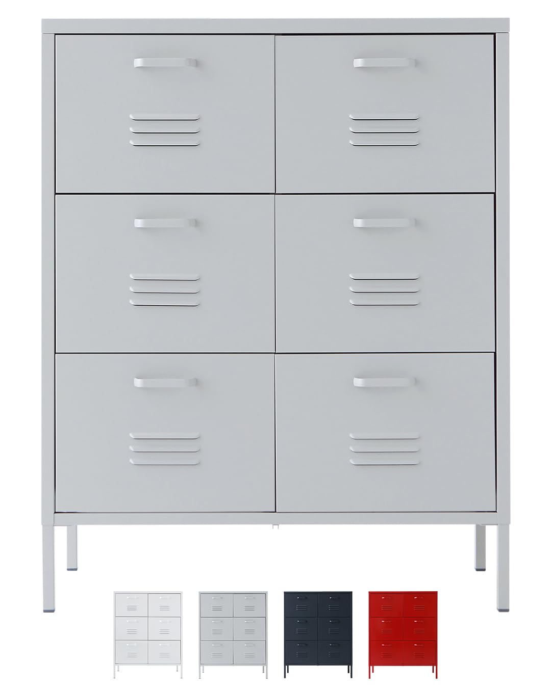 MARKETB Storage Cabinet, 6 Drawer Steel Office File Cabinet, Multipurpose Organizer, 31.5 x 15.7 x 40 Inches, Assembly Required, A4 or Letter Size for