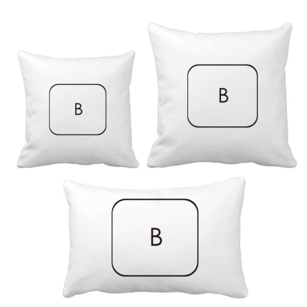 Housse de coussin clavier symbole B décoration canapé salon taie coussin design