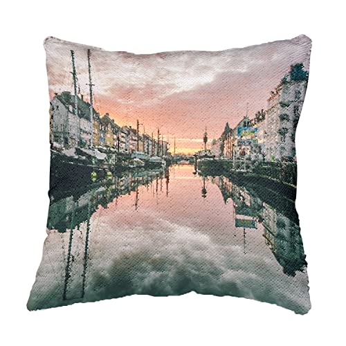 Coussin Sequin Paillettes Rouge Copenhague : idée cadeau originale - 4