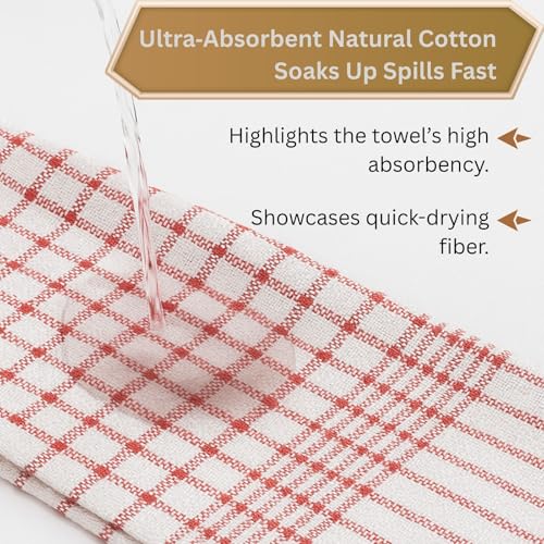 Pack of 10 Tea Towels 100% Cotton Highly Absorbent Kitchen Dish Towels Lint Free Quick Dry Long Lasting Catering Material Multi Colours Pack - Image 4