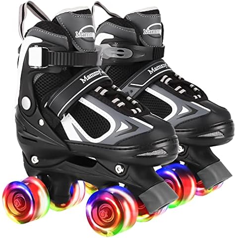 Kids Roller Skates for Girls and Boys, 4 Sizes Adjustable Roller Skates with Light up Wheels, Outdoor Indoor Roller Skates for Kids Children Beginners,Patines para Niñas Niños Cover