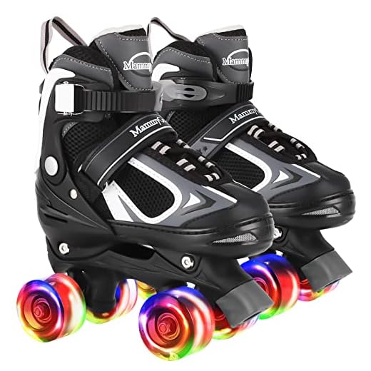 Kids Roller Skates for Girls and Boys, 4 Sizes Adjustable Roller Skates with Light up Wheels, Outdoor & Indoor Roller Skates for Kids Children Beginners,Patines para Niñas Niños