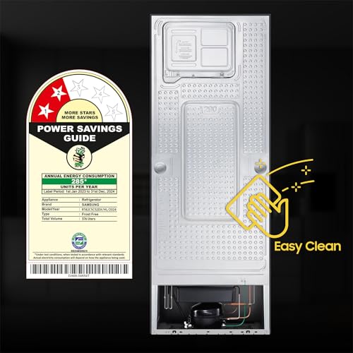 Image of Samsung 376L 2 Star Inverter Frost-Free Convertible 5 In 1 Curd Maestro Double Door Refrigerator Appliance (RT42C5C52DX /HL,Luxe Brown)