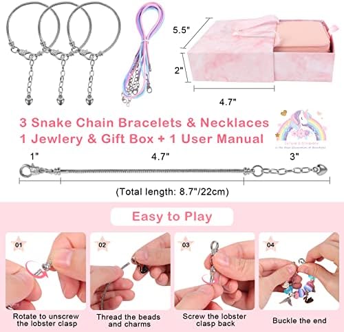 BOYIYUEQI Charm Bracelet Making Kit for Girls, DIY Jewelery Making, Unicorn/Mermaid/Swan/Dreamy/European Craft Gifts for Teen Girls colorful RYQL1 BOYIYUEQI 4 51cPBQhRcSL. AC