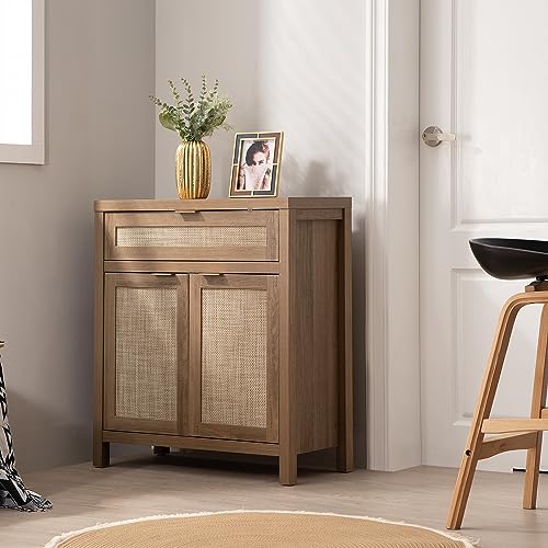 Sicotas SCEWA20004OA Sideboard Buffet Cabinet Set Of 2, Rattan Credenza Storage Cabinet thumb #8