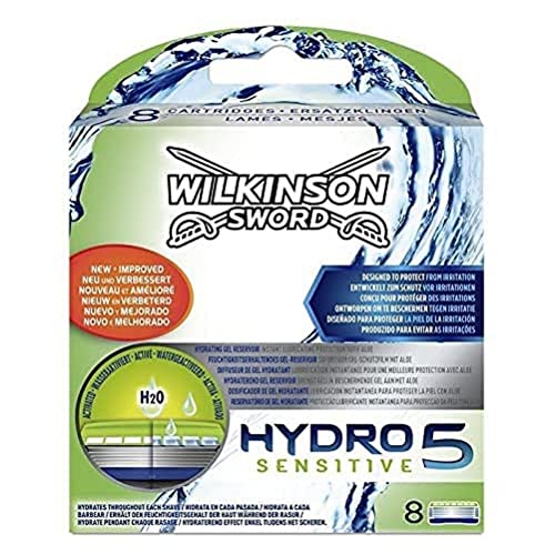 Wilkinson Sword Hydro 5 Sensitive Rasierklingen Klingen, für Herren Rasierer, 8 St
