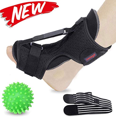 Plantar Fasciitis Night Splint Foot Drop Orthotic Brace, Adjustable Elastic Dorsal Night Splint