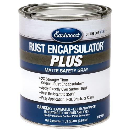 Eastwood Matte Gray Rust Encapsulator Plus | Long Lasting Durable Finish 1 Coat Maximum Rust Protection | Heat Resistance up to 350 degrees Fahrenheit | Quart 1 Pack