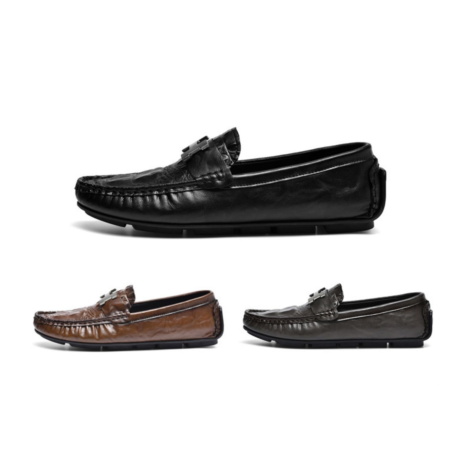 Mocassini Uomo Stampa Coccodrillo Scarpe Eleganti Pelle Verniciata | Suola Gomma Confortevole Antiscivolo Traspirante Classiche Scarpe Casual Slip-On in Pelle Per Camminare in Ufficio