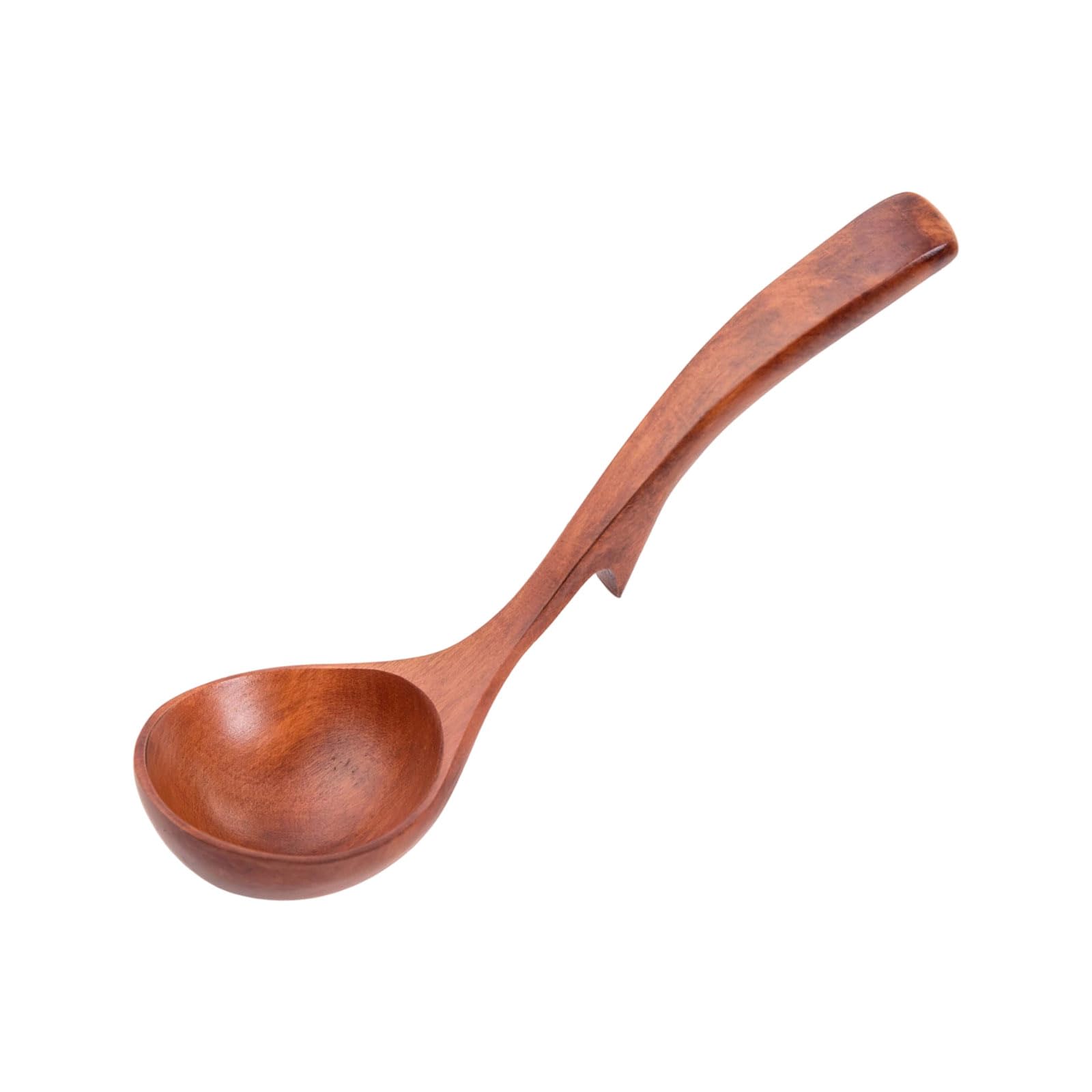 Elnwnnkc Multicolor Wooden Soup Ladle With Hook, Stirring Spoon For Cooking & Easy Hanging Storage Wooden Soup Ladle Handcrafted Cooking