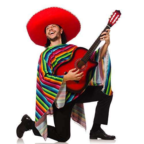 Skeleteen Mexican Serape Poncho Costume - Cinco De Mayo Mexican Fiesta Ponchos For Adults And Kids #TOP1