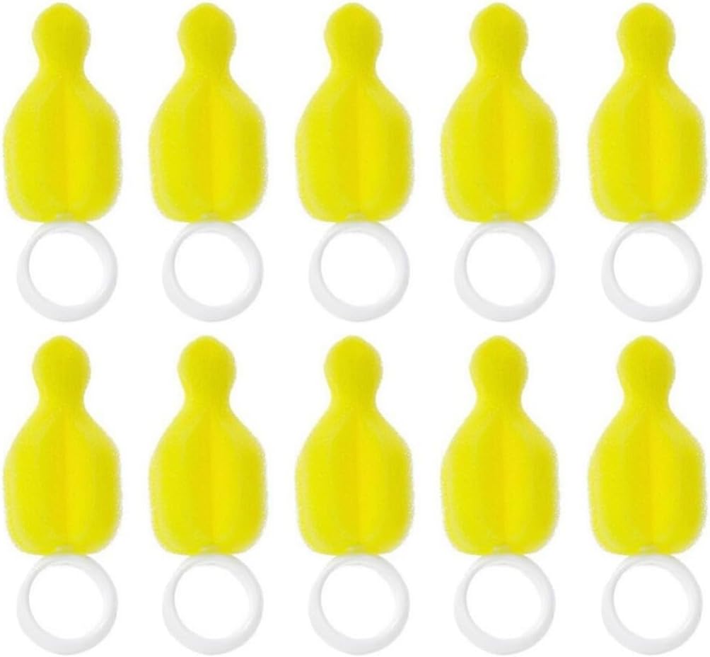 20pcs Sponge Cleaning Brush with Hanging Hole Design, Sturdy Yellow Nipple Brush for Home and Outdoor Use