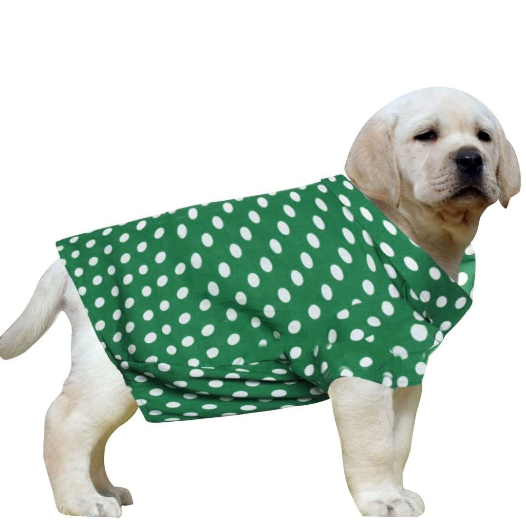 Western Era Cotton Printed Breathable Basic Vest Dog Shirt, Super Soft Shirt, Cute Lightweight Thin Shirt for Your Furries, Ultra Comfort Dog Apparel (XSmall - 12 inch) (Polka Green) (B0BMLFVSZG) Amazon Price History, Amazon Price Tracker