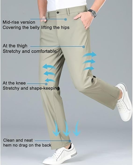 Dualego Super Stretch Ice Silk Comfort Everyday Pants Fleurosta Pants Rovenfit EaseMotions Breathable Casual Trousers for Men2