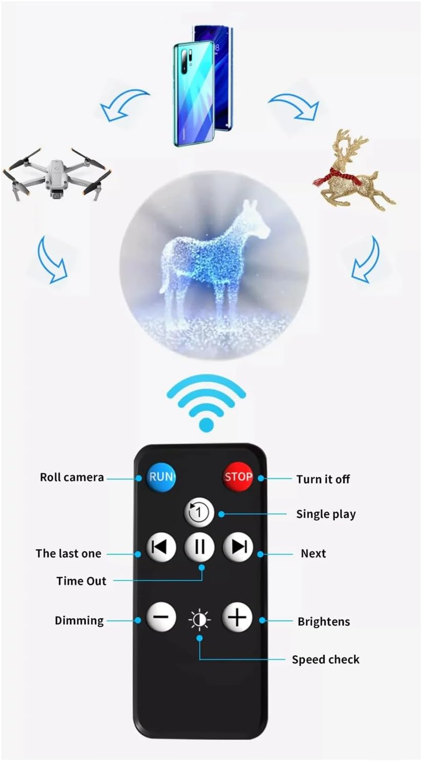 3D Hologram Fan, 65cm/25.2 Inch Hologram Fan Projector, HD LED Holographic Advertising Display with Remote Bluetooth WiFi for Business, Bar, Shop, Halloween, Christmas