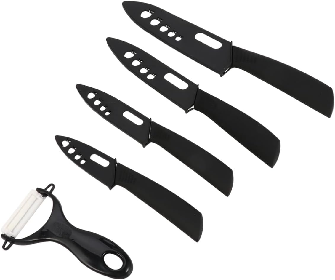 Cabilock 1set Ergonomic Non- Handle Ceramic Knives Peeler for Kitchen Use Versatile Cutlery for Preparation and Cooking