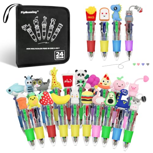 FlyMeaning 24Pcs Mini Multicolor Pens in One...