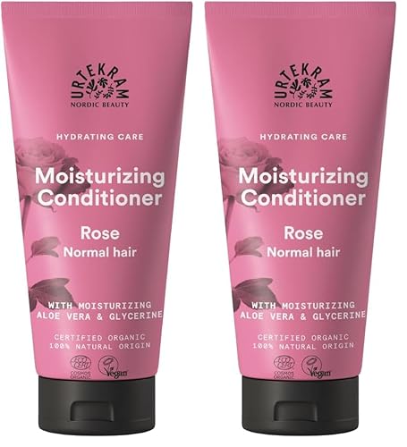 Image of Urtekram Organic Rose Conditioner, Pink, 180 ml (Pack of 2)