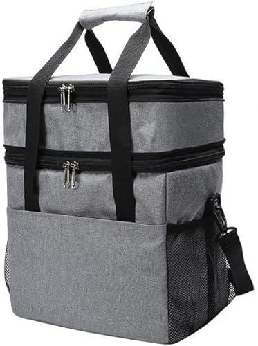 Miniatura 2 de Bolsa de almuerzo expandible de doble capa para hombres y mujeres, correa aislante grande y duradera a prueba de fugas para el trabajo, pesca,