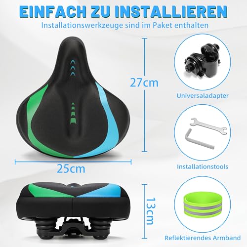 CDYWD Fahrradsattel Herren & Damen Bequem, Extra Breit Weich Gel Fahrrad Sattel, Ergonomisch...