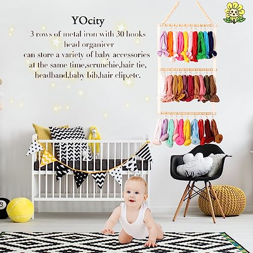 YOcity Headband Holder for Girls Baby Headband Organizer Head Bands Hair Accessories Display Organizer Wall Hanging Decor for Nursery Toddler Girl Room (White) — view 6