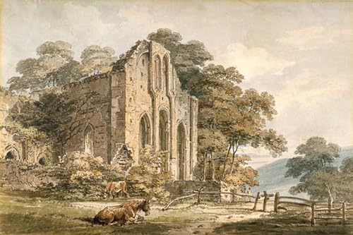 Lienzo de Abbazia di Valle Crucis de Girtin cuadro pared 60x90cm