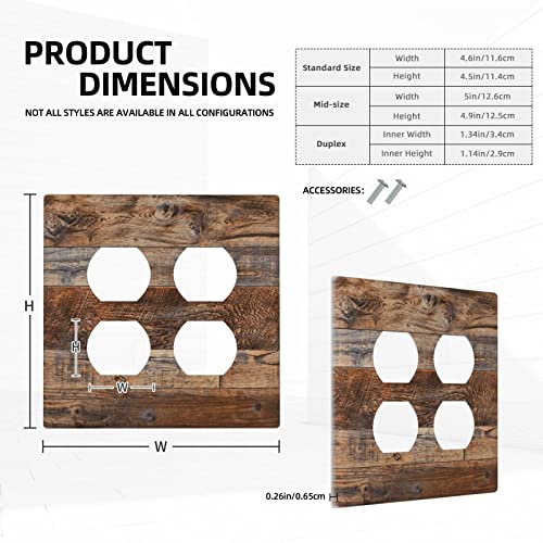 Placa de pared combinada de madera rústica para tapar imperfecciones de enchufes antiguos 6