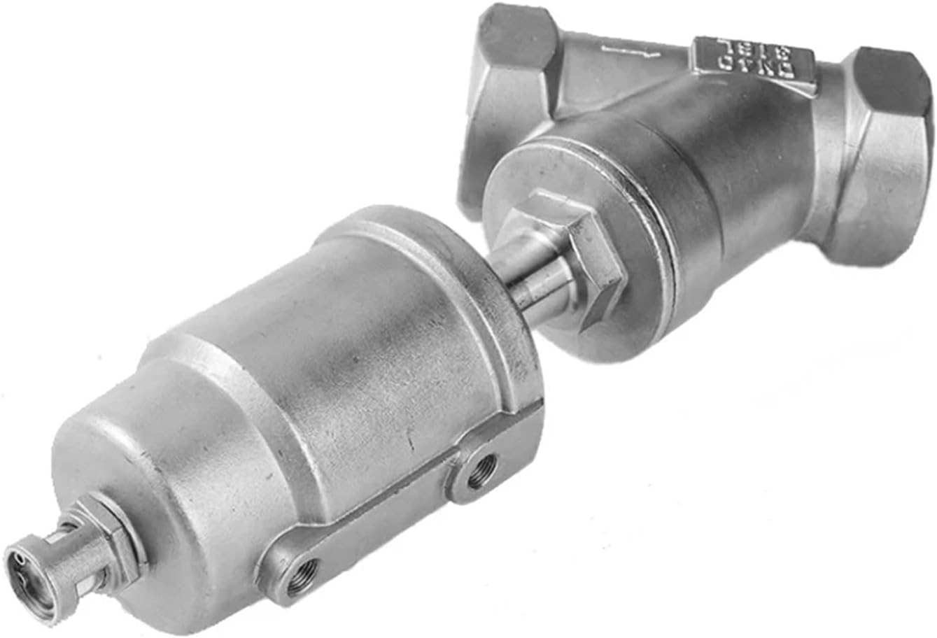 1pc 304 Stainless Steel Pneumatic Angle Valve High Temperature Steam Printing And Dyeing Machinery Special Valve(DN50(Bore 100mm))