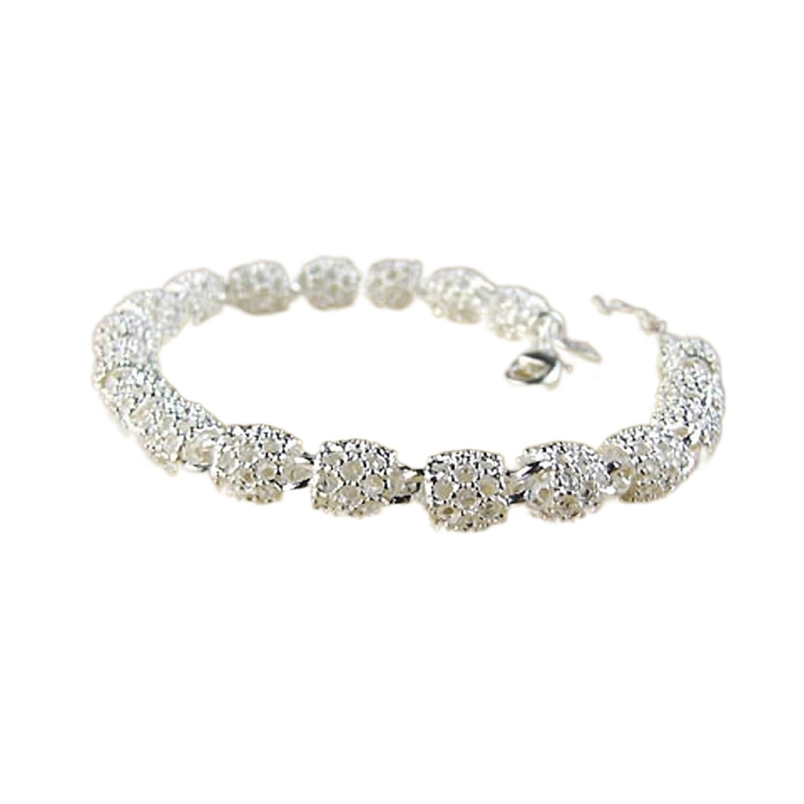 Bracciali Gioielli Bracciale in Argento da Donna Bracciale da Donna in Argento Sterling 925 con Perline vuote Perline