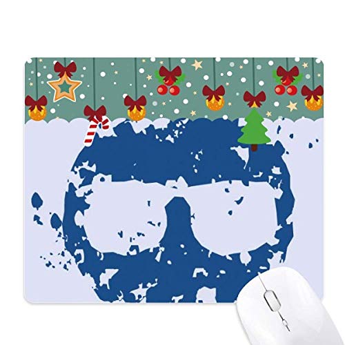 Mouse pad de goma antideslizante con patrón de gafas para juegos y oficina