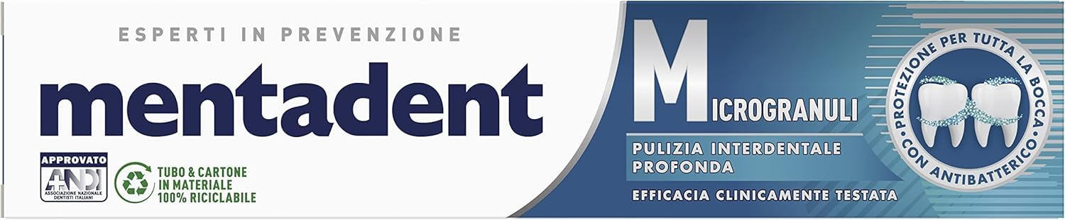 Mentadent Dentifricio Microgranuli Zahnpasta, 75 ml, 36er Pack,+ italy shop free keyring