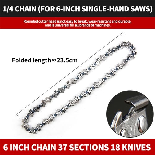 BigCheer 2 sztuki łańcuchów do piły łańcuchowej 6" (15 cm) – 36 ogniw napędowych, niski stopień naciągu, łańcuch do piły łańcuchowej, łańcuch do piły łańcuchowej do akumulatorowej