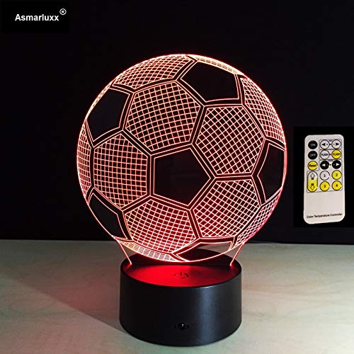 3D Table Lamp Kids Toy Gift Illusion Football Remote Or Control LED DeskTable Night Light Color Kids Family Holiday Game Gift